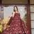 Maroon digital printed muslin anarkali palazzo set with dupatta