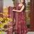 Maroon digital printed muslin anarkali palazzo set with dupatta