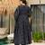 Black digital printed muslin anarkali gown set with dupatta