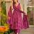 Magenta digital printed muslin anarkali palazzo set with dupatta