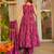 Magenta digital printed muslin anarkali palazzo set with dupatta