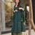 Teal digital printed muslin anarkali palazzo set with dupatta