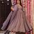Purple digital printed muslin anarkali palazzo set with dupatta