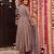 Purple digital printed muslin anarkali palazzo set with dupatta