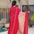 Coral digital printed muslin anarkali gown set with dupatta