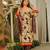 Beige digital printed cambric cotton straight kurta set with dupatta