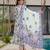 Multicolor digital printed muslin anarkali gown set with dupatta
