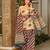Cream digital printed cambric cotton straight kurta set with dupatta