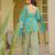 Turquoise digital printed cambric cotton straight kurta set with dupatta