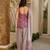 Purple digital printed cambric cotton straight kurta set with dupatta