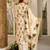 Off white digital printed cambric cotton straight kurta set with dupatta