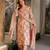 Peach digital printed cambric cotton straight kurta set with dupatta