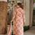 Peach digital printed cambric cotton straight kurta set with dupatta