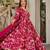 Magenta digital printed muslin anarkali gown set with dupatta