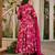 Magenta digital printed muslin anarkali gown set with dupatta