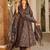 Black digital printed muslin anarkali palazzo set with dupatta