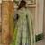 Green digital printed muslin anarkali gown set with dupatta