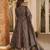 Black digital printed muslin anarkali palazzo set with dupatta