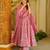 Magenta digital printed muslin anarkali palazzo set with dupatta