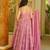 Magenta digital printed muslin anarkali palazzo set with dupatta