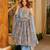 Sky blue digital printed muslin anarkali gown set with dupatta