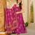 Magenta digital printed muslin anarkali gown set with dupatta