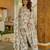 Off white digital printed cambric cotton readymade suit with dupatta