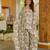 Off white digital printed cambric cotton readymade suit with dupatta
