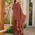 Maroon digital printed cambric cotton readymade suit with dupatta