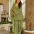 Green digital printed cambric cotton readymade suit with dupatta