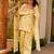 Yellow digital printed cambric cotton readymade suit with dupatta