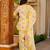 Yellow digital printed cambric cotton readymade suit with dupatta