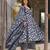 Navy blue digital printed muslin anarkali palazzo set with dupatta