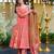 Pink digital printed muslin anarkali palazzo set with dupatta