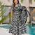 Black digital printed muslin anarkali palazzo set with dupatta
