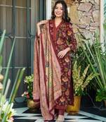 Multicolor digital printed muslin traditional kurta set with dupatta