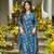 Blue digital printed muslin traditional kurta set with dupatta