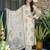 Off white digital printed muslin traditional kurta set with dupatta