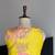 yellow organza printed fashion lehenga-choli with free size upto 38