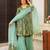 Turquoise digital printed silk blend designer sharara set with dupatta