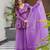 Purple digital printed silk blend  designer sharara set with dupatta