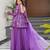 Purple digital printed silk blend  designer sharara set with dupatta