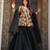 Black digital printed silk blend designer sharara set with dupatta