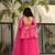 Pink digital printed silk blend designer sharara set with dupatta