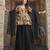 Black digital printed silk blend designer sharara set with dupatta