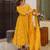 Yellow digital printed muslin anarkali palazzo set with dupatta
