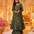 Multicolor digital printed muslin anarkali palazzo set with dupatta