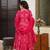 Pink digital printed muslin anarkali palazzo set with dupatta