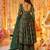 Multicolor digital printed muslin anarkali palazzo set with dupatta