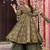 Multicolor digital printed muslin anarkali palazzo set with dupatta